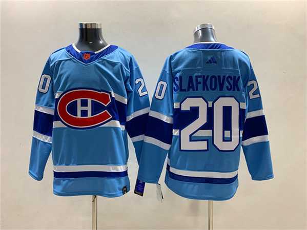Mens Montreal Canadiens #20 Juraj Slafkovsky 2022-23 Reverse Retro Stitched Jersey->montreal canadiens->NHL Jersey